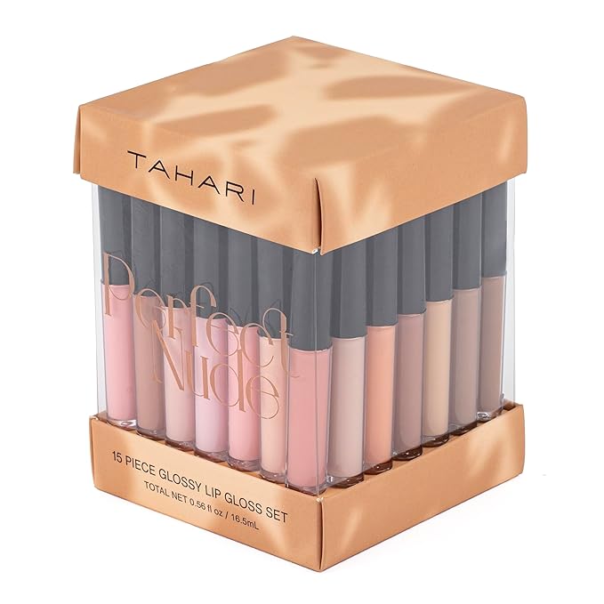VOTUM Tahari 15-Piece Matte Lip Gloss Set – Nude Shades Lip Gloss Pack for Women & Girls, Long-Lasting, Hydrating Lip Color Collection with Rich, Versatile Tones