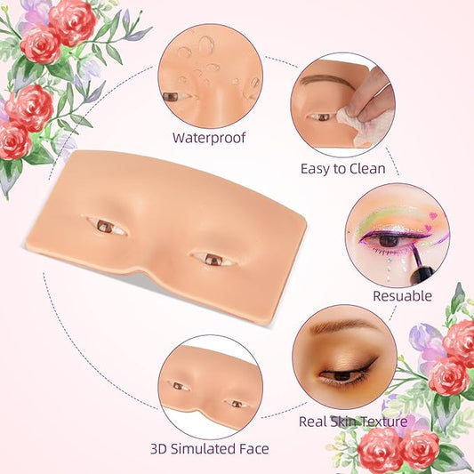 Makeup Practice Face, JimKing Makeup Practice Board, Faccial Practice Skin for Professional and Beginners, 3D Realistic Model for Eyelash Extensions, Eyeliner And Eyeshadow Face Makeup Practice