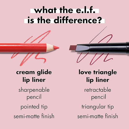 e.l.f. Cream Glide Lip Liner, Highly-Pigmented Pencil For Shaping & Sculpting Lips, Semi-Matte Finish, Vegan & Cruelty-Free, Plum & Get It