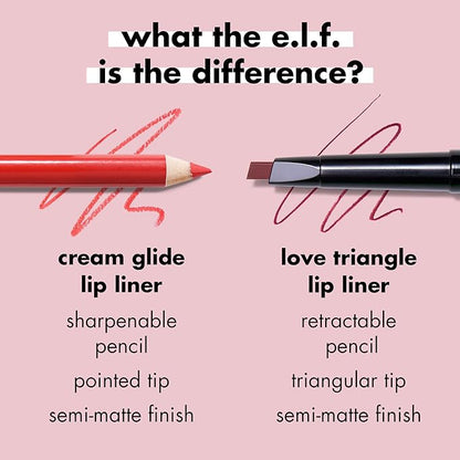 e.l.f. Cream Glide Lip Liner, Highly-Pigmented Pencil For Shaping & Sculpting Lips, Semi-Matte Finish, Vegan & Cruelty-Free, Truth or Bare