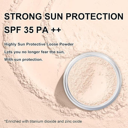 Mineral Setting Powder, SPF 35, Sunscreen Translucent Face Loose Blurring FinishingPowder, Sheer Coverage, Weightless and Oil Control. Extend Base Makeup (#01 Veil Translucent Setting Makeup)