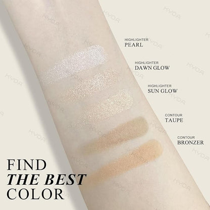KYDA Face Sculpting Contour Palette, Smooth Matte Contour Pressed Powder, Ultra-fine Lightweight, Easy to Blend, Multiuse Baked Contour Makeup-TAUPE