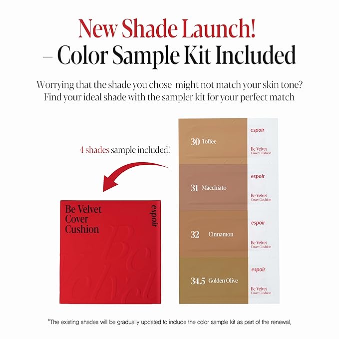 espoir [NEW] Be Velvet Cushion Foundation | Quick and Easy Coverage with Long-lasting Color by Zero Oxidation (#31 Macchiato, 0.46 Ounce (Pack of 1))