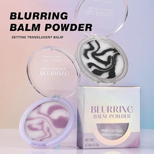 Blurring Balm Powder, Setting Translucent Foundation Primers, Oil Control Concealer Pressed Cream Waterproof Sweatproof Making Long Lasting Makeup Primer (#02 Sky, 0.16 oz)