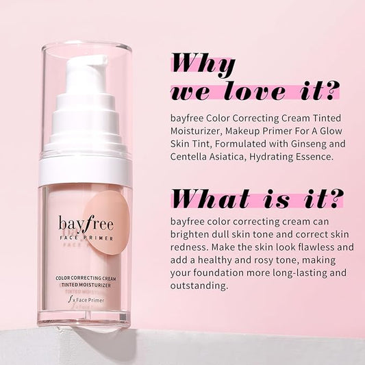 Color Correcting Cream Tinted Moisturizer, Makeup Primer for A Glow Skin Tint, Formulated with Ginseng and Centella Asiatica, Hydrating Essence