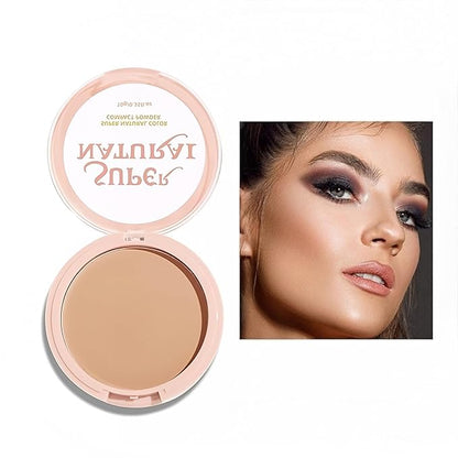 Matte Setting Powder 8 Colors Lightweight Oil Control Pressed Powder Foundation Flawless Long-Lasting Finishing Powder Foundation (Color 04)