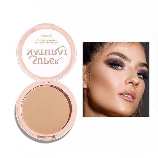 Matte Setting Powder 8 Colors Lightweight Oil Control Pressed Powder Foundation Flawless Long-Lasting Finishing Powder Foundation (Color 04)
