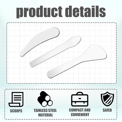 Giantree 4Pcs Mini Metal Cosmetic Spatulas, Makeup Spatulas Skincare Spatula Cream Spatula Reusable Beauty Accessories for Mixing and Sampling Plant Masks Skin Care Creams Eye Cream Essences