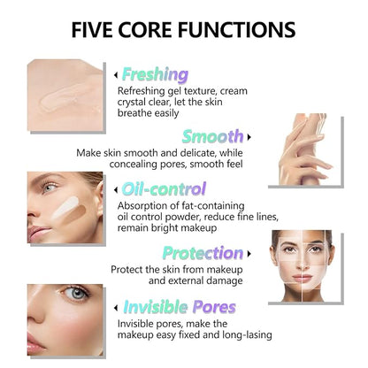 Matte Primer Face Foundation Primer Makeup Primer For All Skin Types,Long Lasting Hydrating Smoothing Isolated Moisturizing Oil Free Effect Make Up Base,Pore Minimizer (30ml) White
