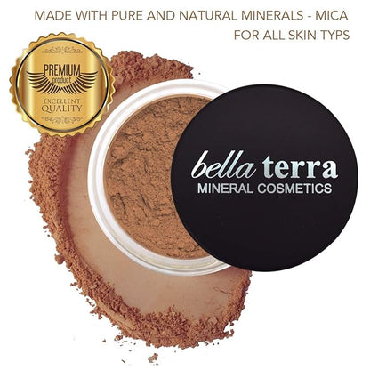 Bellaterra Cosmetics Mineral Powder Foundation | Long-Lasting All-Day Wear | Buildable Sheer to Full Coverage – Matte | Sensitive Skin Approved | Natural SPF 15 (Cinnamon) 9 grams