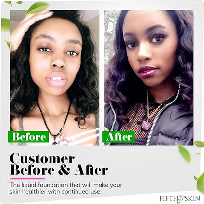 Fifth & Skin: Better’n Ur Skin Liquid Foundation (BRONZE) - Natural, Organic, Vegan, Cruelty-Free - Gluten-Free Beauty with Buildable Coverage and Palm-Free Luxury - 1 oz