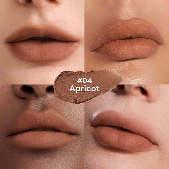 ITY Velvet Matte Finish Lip Stain-Mousse Textured Lip Clay, Conceals Lip Lines, Rich Pigment Lip Tint Lipsticks,2 Pack, 0.14 oz (4g) in Apricot, Embered