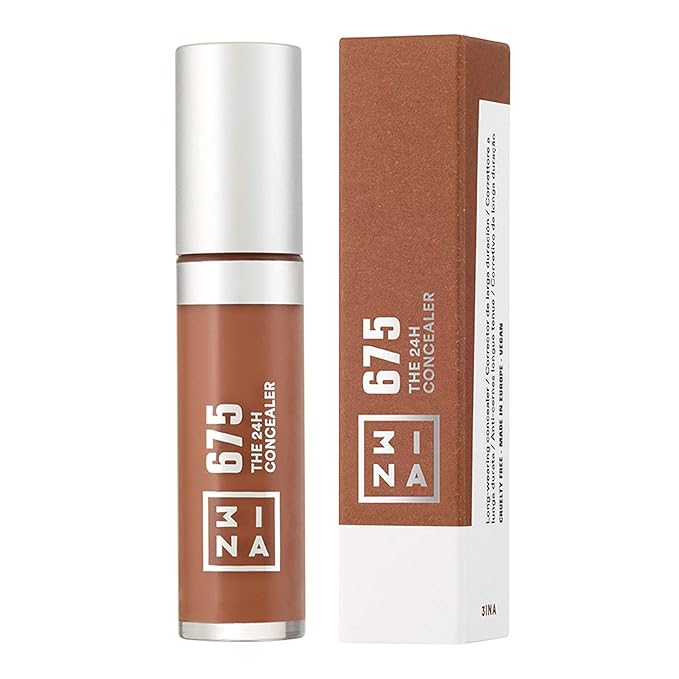3INA The 24H Concealer 675 - Brightening, Color Correcting Concealer for a Natural, Poreless Finish - Lightweight, Buildable, Creamy Formula - Thick Applicator for a Smooth, Easy Blend - 0.15 oz