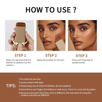 Beauty Balm Serum Boosted Skin Tint – Hydrating Tinted Moisturizer, Lightweight Solid Tinted Foundation Stick for Flawless, Sheer to Medium Coverage, Radiant & Dewy Finish, All-Day Wear (5#, 1)
