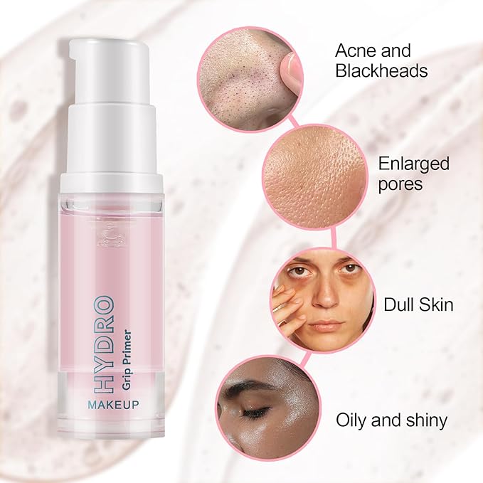 Hydrating Face Primer, Power Grip Primer, Sheer & Lightweight Long-Lasting Moisturizing Brighten,Gel Makeup Primer For Flawless, Smooth Skin