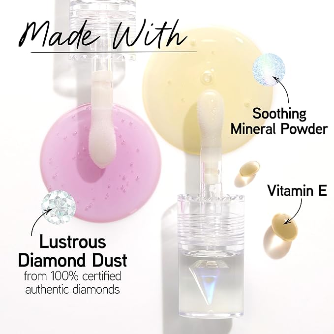 Physicians Formula Mineral Wear Diamond Lip Oil, High-Shine Serum Hybrid with Diamond Dust, Vitamin E, & Mineral Powder, Talc-Free, Cruelty-Free, & Vegan - Yellow Diamond