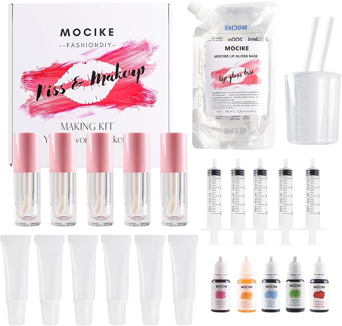 MOCIKE DIY Lip Gloss Making kit for Girl Gifts - 26 PCS DIY Lip Gloss kit Make Your Own Lip Gloss