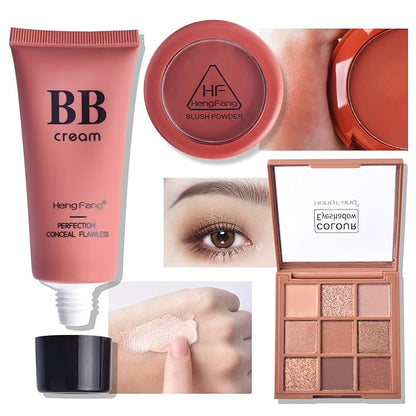 LAMUSELAND All in One Makeup Kit, 11-Piece Women Complete Makeup Kit, a Must-Have Gift Set for Beginners or Professional Makeup Sets Beginners. (9091E-A)