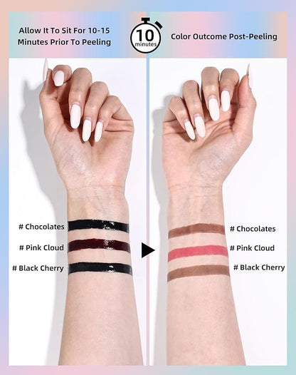 KIMUSE Lip Stain Peel Off, Lip Stain & Liner All In One, Peel Off Lipstains With Tweezer, Waterproof, Long Lasting, Natural Matte Finish
