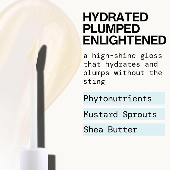 Pacifica Plumping Lip Gloss – Sugar Cake Flavored Shimmering Gold Hydrating Lip Oil Balm, No Tingle Lip Plumper with Shea Butter, Non-Sticky High Shine Sweet Finish, Vegan & Cruelty-Free 0.14oz