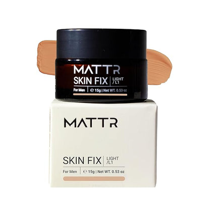 MATTR Skin Fix - Luxury - Easy for Men - Tinted Concealer - Visibly Covers Fine Lines, Under-Eye Bags, Razor Burns, Pimples - Vegan Makeup - Perfect for Gym Bag or Travel - 15g (L1)
