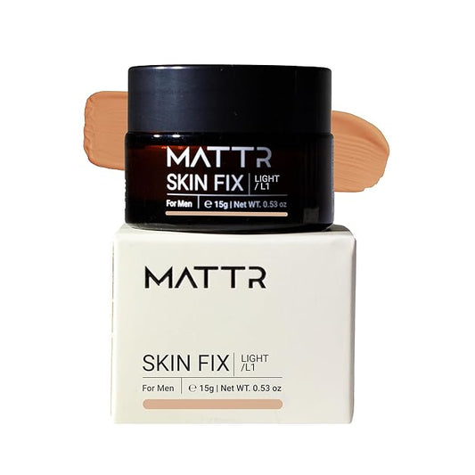 MATTR Skin Fix - Luxury - Easy for Men - Tinted Concealer - Visibly Covers Fine Lines, Under-Eye Bags, Razor Burns, Pimples - Vegan Makeup - Perfect for Gym Bag or Travel - 15g (L1)