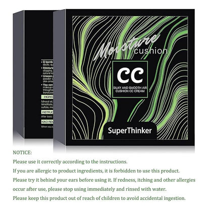 Air Cushion CC Cream Mushroom Head Foundation, Moisturizing BB Cream Makeup Long Lasting Matte Concealer (Ivory)