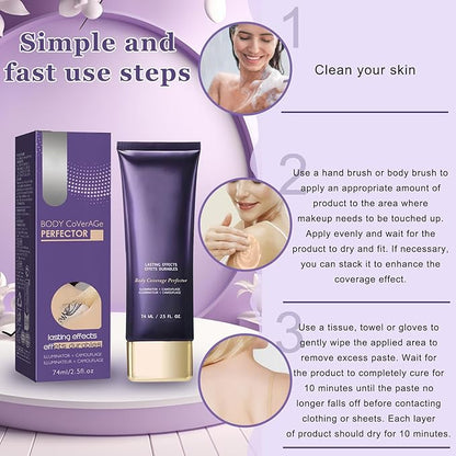 2pcs All Over Complexion Perfector,Waterproof Body Makeup,Body Coverage Perfector,Waterproof Leg,Body Makeup，Tattoo Cover Up Makeup,Long Last Body Foundation