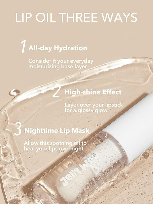 SHEGLAM Jelly Wow Hydrating Non-Sticky Lip Oil Moisturizing Plumping Lip Gloss - Loco For Coco
