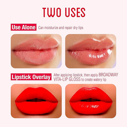 Ruby Kisses Broadway Vita-Lip Clear Lip Gloss 6pcs (Cherry), Ultra-Hydrating & Soothing Formula with Vitamin Oils, High-Shine Non-Sticky Finish, Healing Glossy Lip Balm Locks in Moisture