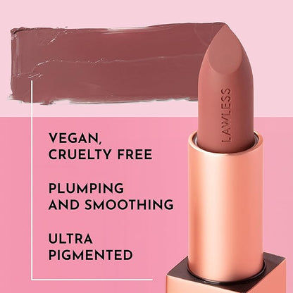 Forget the Filler Lip-Plumping Line-Smoothing Satin Cream Lipstick, Morocco, Pink, 0.1 Ounce