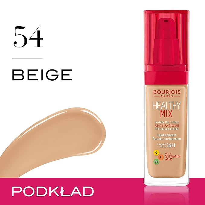 Bourjois Healthy Mix Foundation for Women, 54 Beige, 1 Ounce