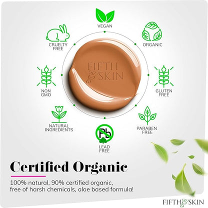 Fifth & Skin: Better’n Ur Skin Liquid Foundation (RICH TAN) - Natural, Organic, Vegan, Cruelty-Free - Gluten-Free Beauty with Buildable Coverage and Palm-Free Luxury - 1 oz