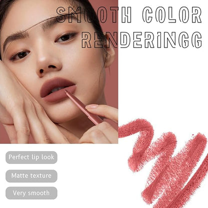 6 Pcs Retractable Lip Liner Longwear Rich Lip Colors，Smooth Application，Matte Finish Waterpoof Lip Pencil Multi Colors With All Skin
