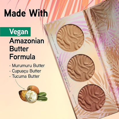 Physicians Formula Murumuru Butter Bronzer Face Makeup Palette Set, Includes Nourishing Butter Bronzer, Highlighter, Blush, Dermatologist Tested, Vegan & Cruelty-Free - Endless Summer Powder