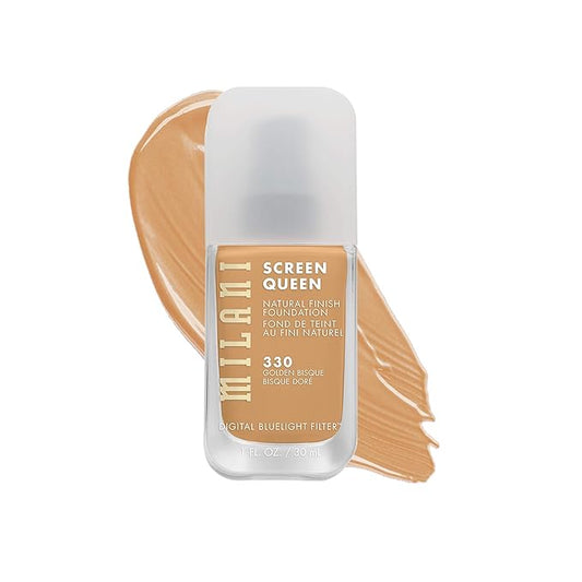 Milani Screen Queen Liquid Foundation Makeup - Cruelty Free Foundation With Digital Bluelight Filter Technology (Golden Bisque)