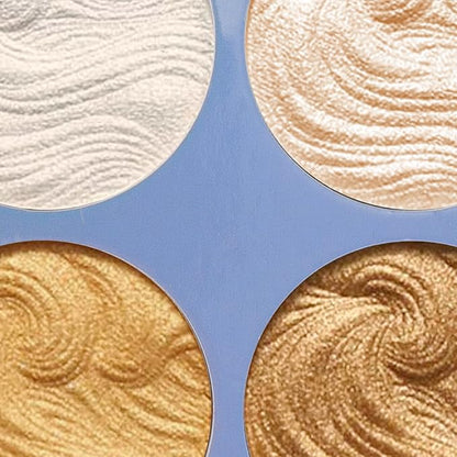 Boobeen Highlighter Palette - Powder Shimmer Highlighter Makeup Facial Illuminator Bronzer Palette - Waterproof Long Lasting