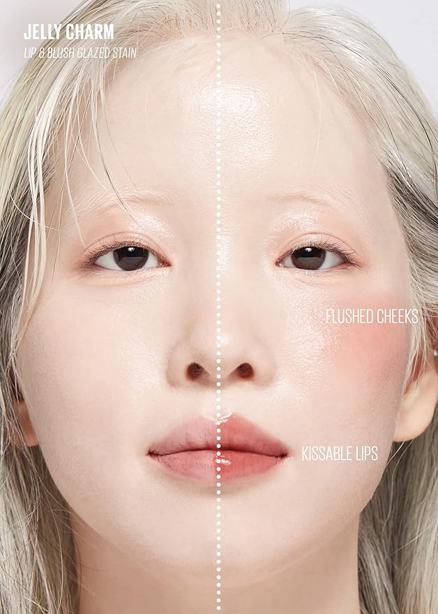 KAJA Lip & Blush - Jelly Charm 04 Fig Soda | with Keychain, Triple Berry Complex, Lemon Fruit Extract & Olive Squalane, Hydrating, Long Lasting Tint, Lightweight, Creamy Cream Tinted Type, 0.17 Oz