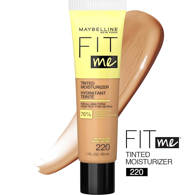 Maybelline Fit Me Tinted Moisturizer, Natural Coverage, Face Makeup, 220, 1 Count