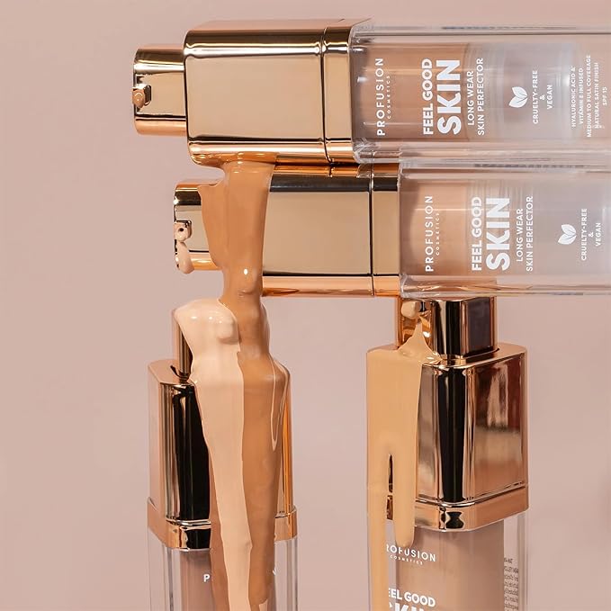 Profusion Cosmetics Feel Good Skin Perfector, Foundation Makeup for Radiant, Satin Finish, Available in 12 Curated Shades (Medium 310, 1)