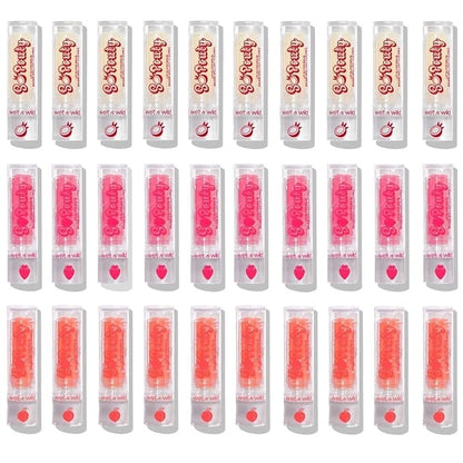wet n wild Perfect Pout So Pouty Shine Tinted Lip Balm Peach Flavored, Hyaluronic Acid, Vegan Collagen, Moisturizing For Dry Lip Care, Pink (Pack of 2)