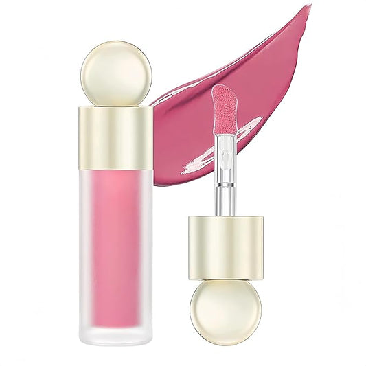 5 Color Velvet Liquid Blush, Soft Cream Face Blush for Cheek, Eye, Lips, Soft Cream, Weightless, Breathable, Natural-Looking liquid Blush Stick (02)