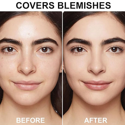 Foundation Set, 2Pcs Flawless Foundation and Makeup Spong Set for Natural Look, Waterproof, Medium Coverage, Matte Finish, Oil-Control, Odorless, Super Stay Up to 12 Hour (102 & 103)