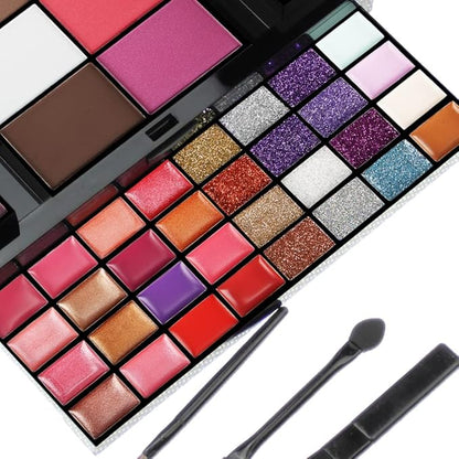 74 Colors Cosmetic Makeup Palette Set Kit Combination with Eyeshadow Facial Blusher Eyebrow Powder Face Concealer Powder With Mirror + 13pcs brush All-in-One Makeup Kit