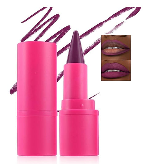Purple Lip Liner Long Lasting, Lip Liner & Lipstick Combo, Gradient 2-in-1 Waterproof Rich, Antique Rose Chestnut Nude Dark Brown Matte Smooth Lip Shaped Lipstick for Women, 07# Fearless