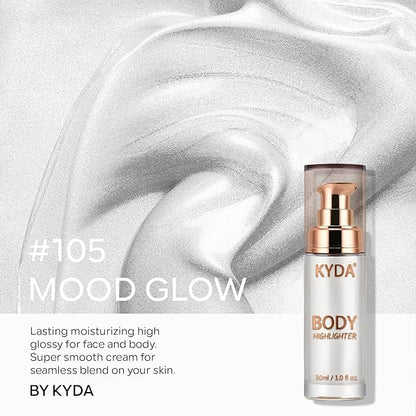 KYDA Body Luminizer, Waterproof Moisturizing and Glow For Face & Body, Radiance All In One Makeup, Face Body Glow Illuminator, Body Highlighter, 1 Fl.Oz, Mood Glow