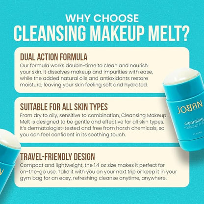 Cleansing Makeup Melt - Makeup Remover & Liquid Cleanser for Hydrated, Moisturized Skin, 1.4 oz