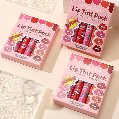 6 Colors Peel off Lip Stain Set, Peel off Lip Liner Tattoo Matte Finish Lip Tinted Lipstick Liquid Lipstick Long-Lasting Bright Colors, Lip Makeup Gift for Women