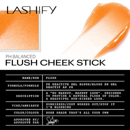 Lashify Flush for Cheeks and Lips - Compact All In One Stick - Sun-Kissed Glow for Cheeks and Lips