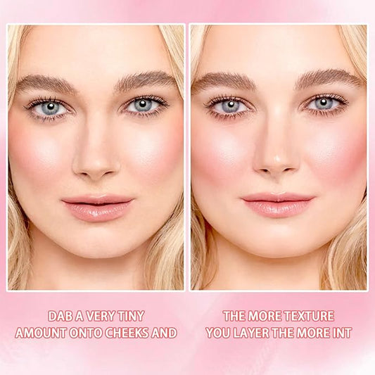 Blush Makeup,Rose Pattern Tint Blush, Lasting Moisturising,Natural shine，Waterproof, Gradual Blush
